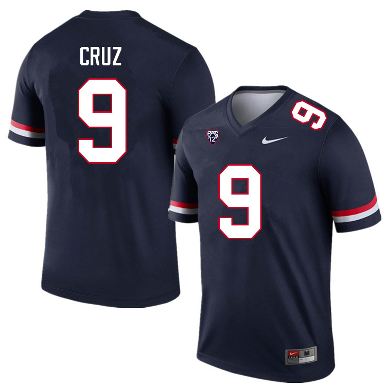 Men #9 Gunner Cruz Arizona Wildcats College Football Jerseys Sale-Navy